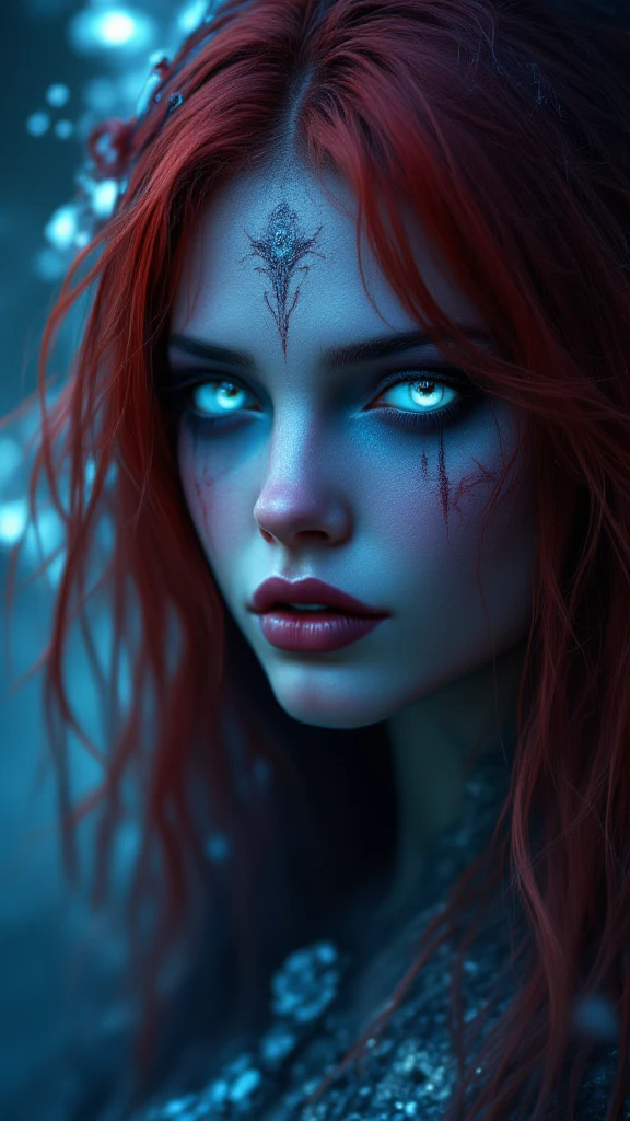In a dark and frightening environment, the scene unfolds in an abandoned hospital room. The atmosphere is dense, with peeling walls and rusty medical equipment. In the center of the room, a cold metal stretcher occupies the space, and on it lies a red-haired woman.
His eyes open slowly, revealing a look of confusion and full of fear. The dim light that permeates the environment reveals that parts of your body have been replaced by robotic implants. His right arm is a metal structure with sharp joints, while his left leg is a biomechanical prosthesis covered in exposed wires.
The red-haired woman tries to sit up, but feels intense pain. As she better observes her reflection in a nearby broken mirror, she sees her partially modified face, with circuits visible through her pale skin and eyes glowing with a disturbing reddish light.
As the woman tries to process the terrible metamorphosis that has taken place in her body, strange sounds echo through the empty corridors of the abandoned hospital. Metallic noises and creaking gears fill the air, creating a sense of imminent threat. Sinister shadows move around her, suggesting the presence of something supernatural or technological.
The red-haired woman feels her heart race as she struggles to comprehend her new existence. She finds herself trapped in a terrifying situation where her humanity mixes with mechanical elements, bringing to the surface the feeling that her identity is being corrupted by unknown and macabre forces.
The scene evokes a mix of terror and helplessness, capturing the moment when the red-haired woman awakens in a shadowy hospital room, confronted with her cybernetic metamorphosis and plunged into a nightmare filled with uncertainty and sinister dangers.