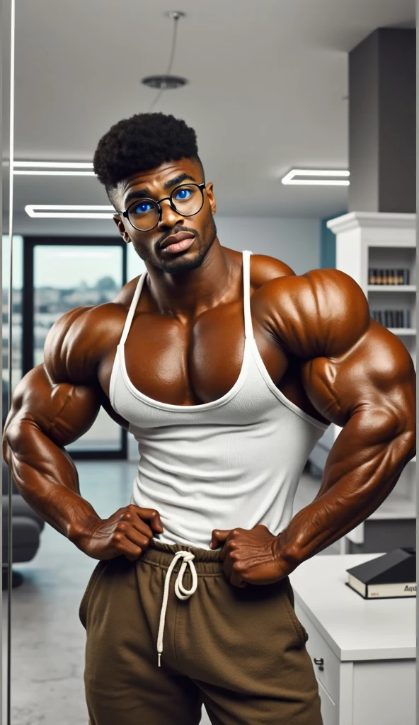Black man with beard and fat glasses --auto --s2