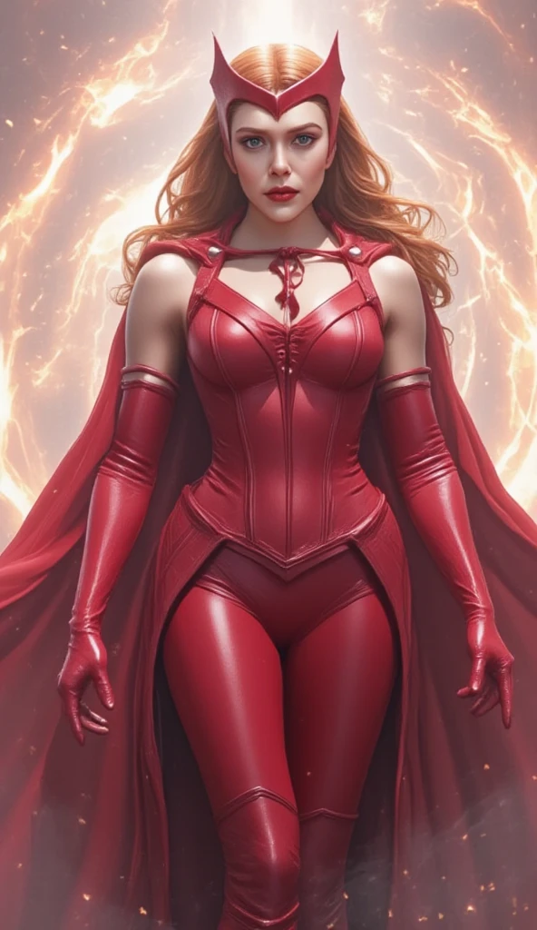 European woman, scarlet sorceress, leather suit, long blonde hair, photo realism, metallic helmet, anger on the face, perfect eyes, realistic skin texture.