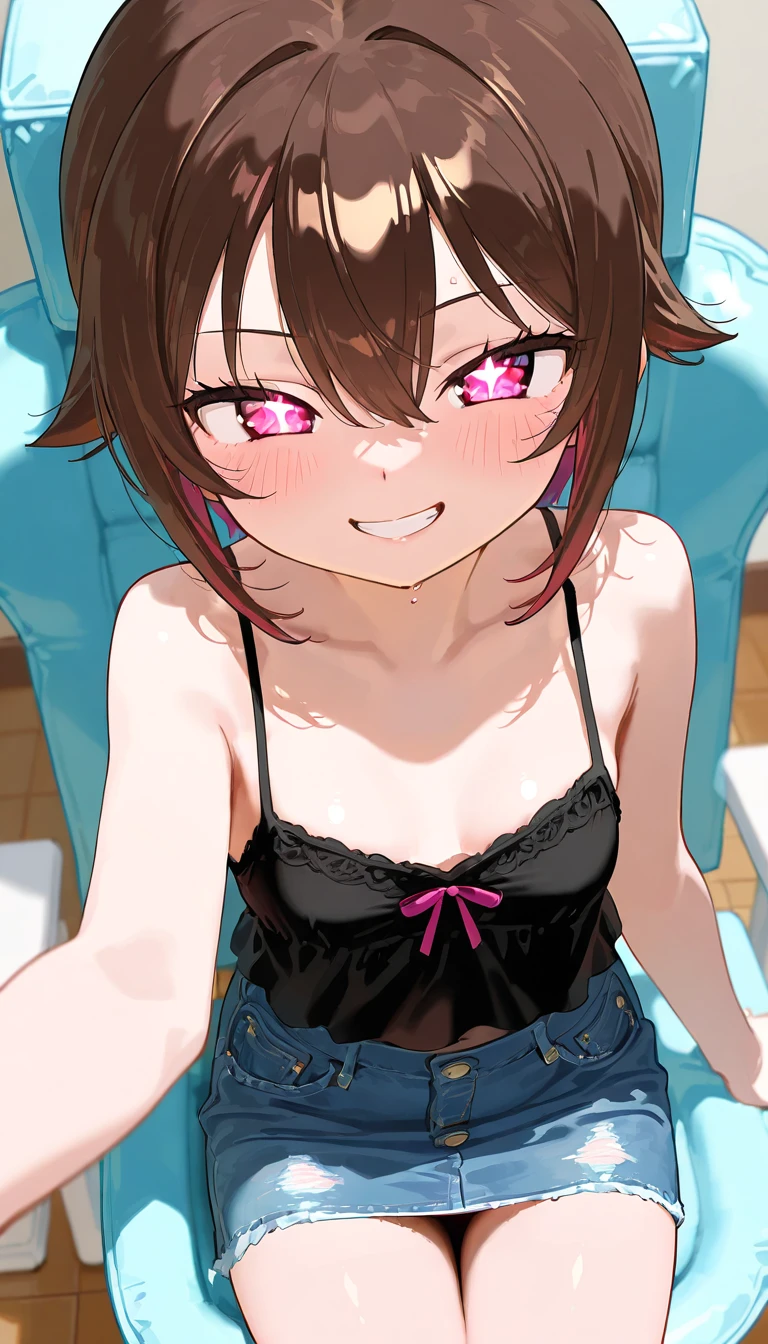 sakura bakushin o \(umamusume\), ((Highly detailed face)), Slender girl, whole body,masterpiece, Highest quality, underwear,good,panties,Horse tail, A light smile, Beautiful and clear eyes, frontage,