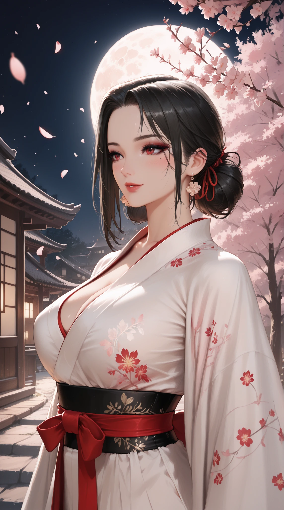 There is a cartoon in dress, Chinese dress, hanbok apron, Chinese costume, Chinese traditional costume, close-up - view, hanbok, wearing ancient Chinese costume, with ancient Chinese costume, palace, a girl in Hanfu, white hanfu, cheongsam, wearing pink flowers Chiton, shadow room, light edge, two-tone lighting, (high detail skin: 1.2), 8k uhd, DSLR, soft light, high quality, volumetric lighting, sneak peek, photo, high resolution, 4k, 8k, Background bokeh