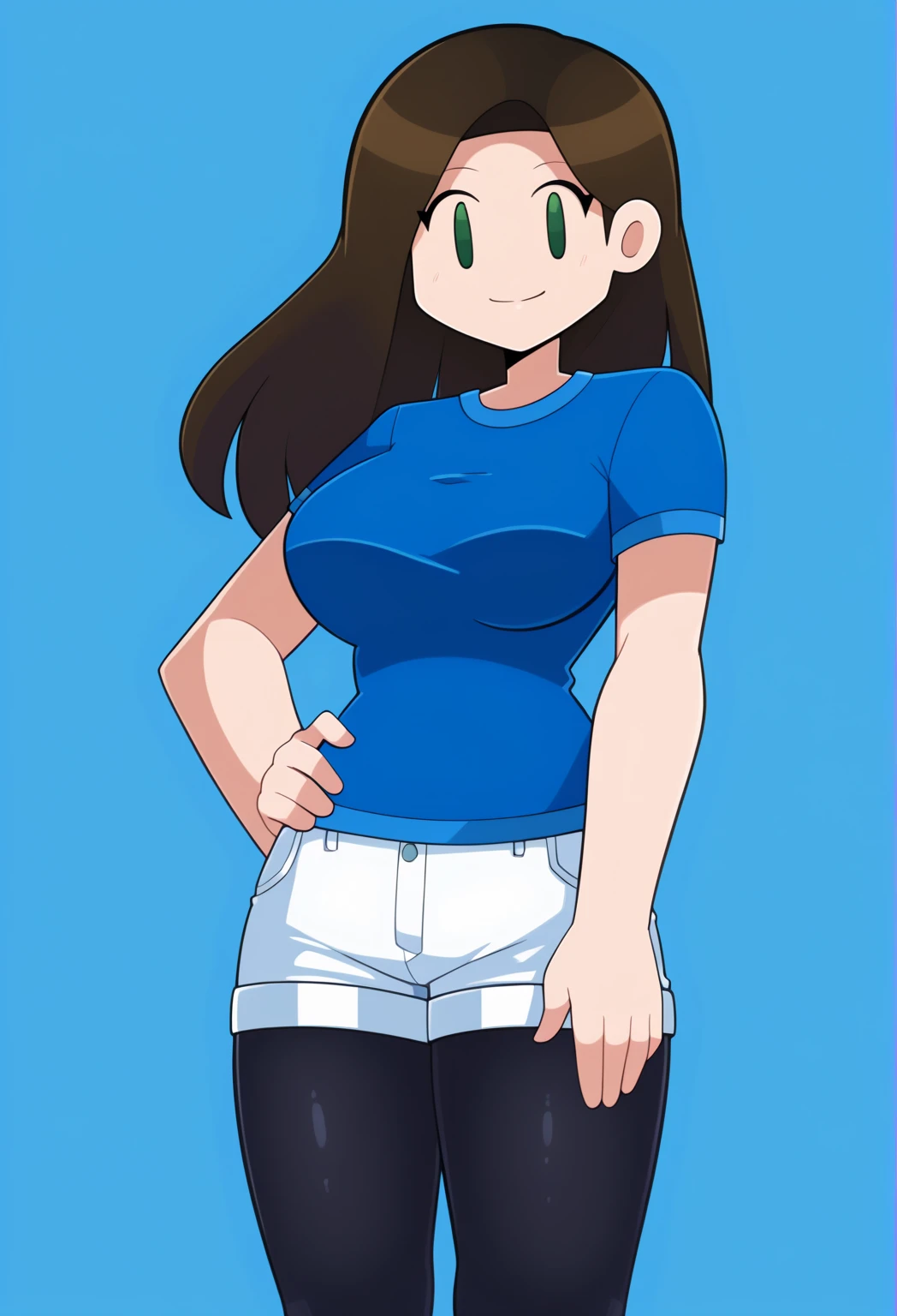 best quality, 4k, ((masterpiece)), extremely detailed, 8k, trending on ArtStation, Intricate, High Detail, Sharp focus, mstwng <lora:mstwng:0.8>, 1girl, solo, cowboy shot, (shirt, t-shirt), white background, (simple background), highleg, bikini bottom, thick thighs, wide hips, blush, embarrassed