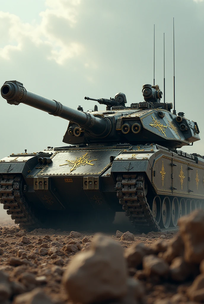 Yellow Tank　Heavy equipment　The letter A29 in dark green on the background　front　at night