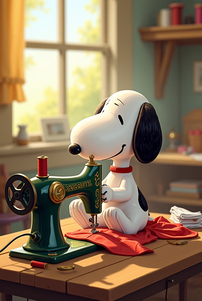 Snoopy with architectural plans
