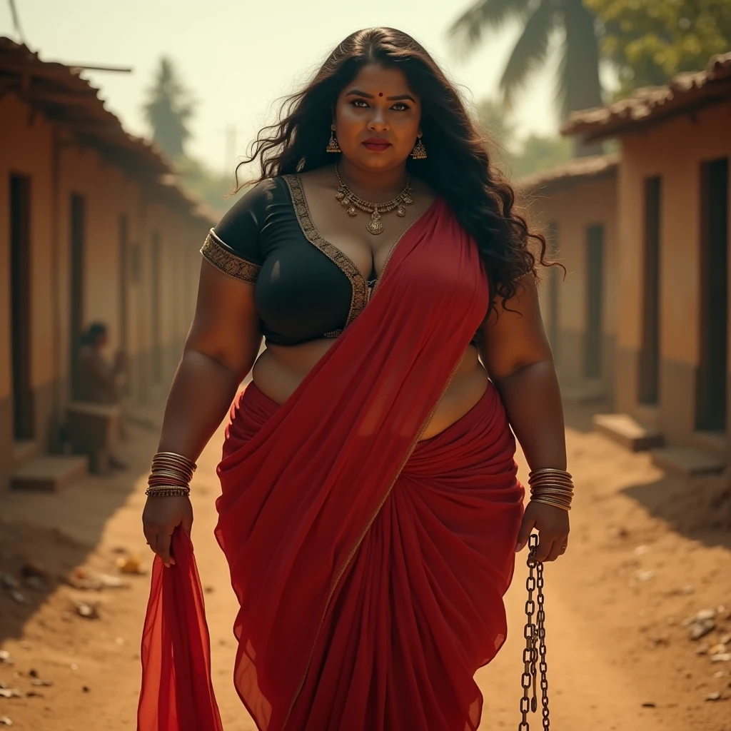 woman, shoulder-length straight black hair, medium bust, plump, cloth on her head, dressed as a card fortune teller, gypsy, walking through the bazaar, looking at the camera, photorealistic