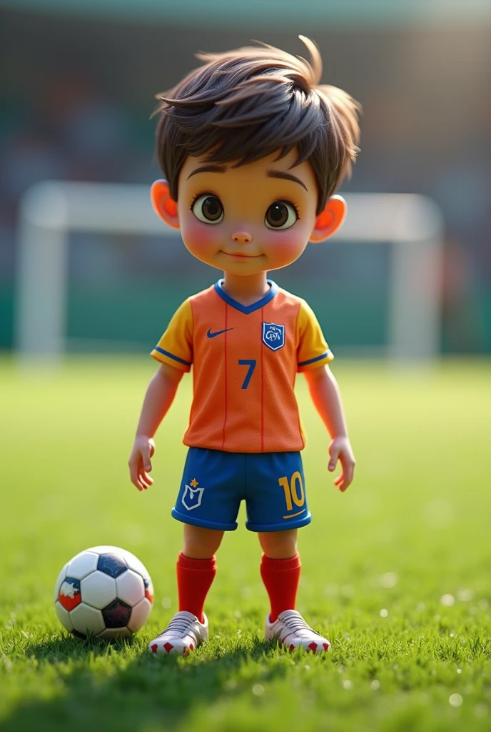 A cute smiling kid cartoon character wearing a Liverpool team shirt, standing with arms crossed, feeling chills, highly detailed, 3D render, unreal engine, photorealistic, ultra-detailed, (best quality,8k,highres,masterpiece:1.2),ultra-detailed,(realistic,photorealistic,photo-realistic:1.37),sharp focus,vivid colors,professional