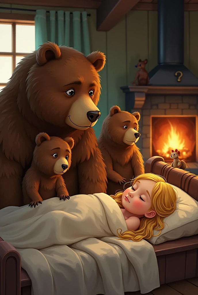 An angelic otter with wings and a halo visits a sleeping girl in her bedroom and plays with her toys, mischievous 