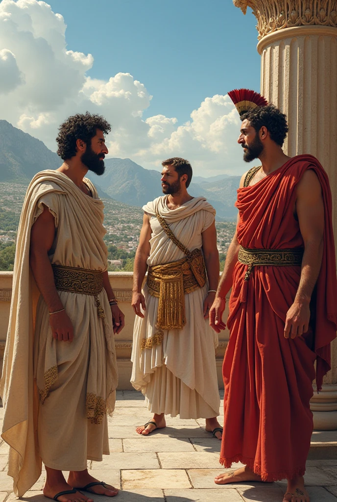 Hairy Masculine boys in almost nude ancient greek costume