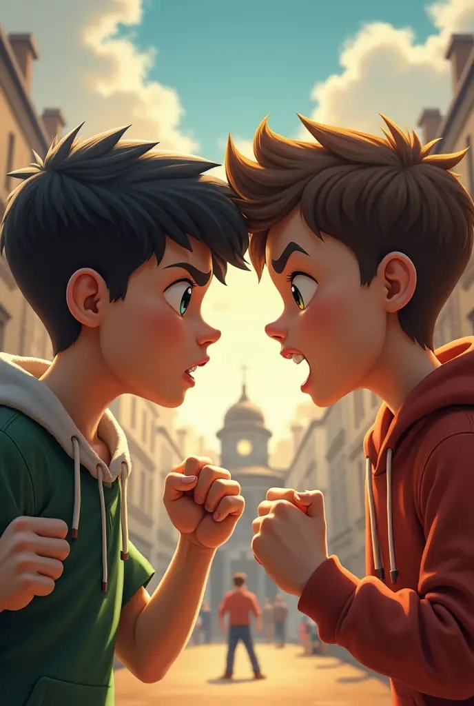 Once upon a time in a small town, two boys, Jack and Alex, were known for their constant rivalry. They clashed over everything from sports to school projects, their rivalry growing fiercer with each passing month.