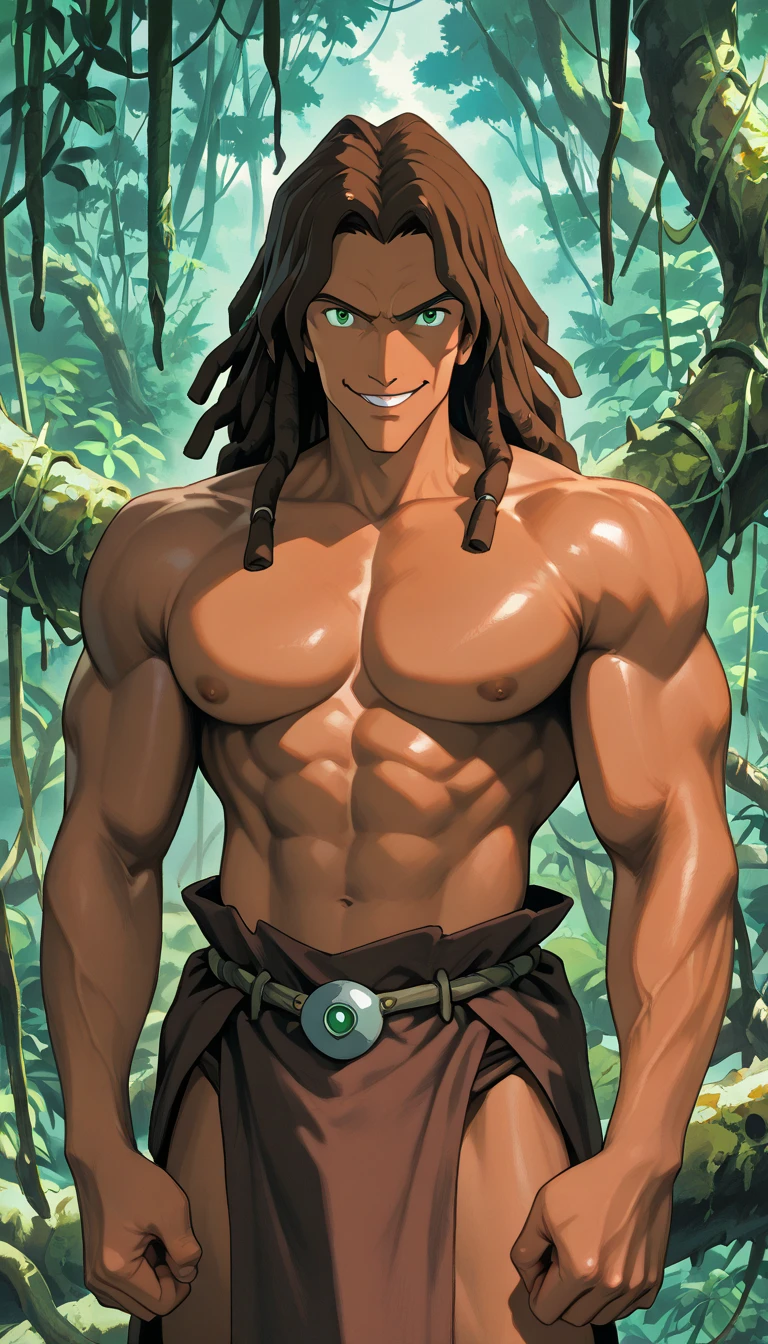 A SPANISH BOY AT THE JUNGLE, in the american conquest period. He is wearing spanish conqueror outfit.