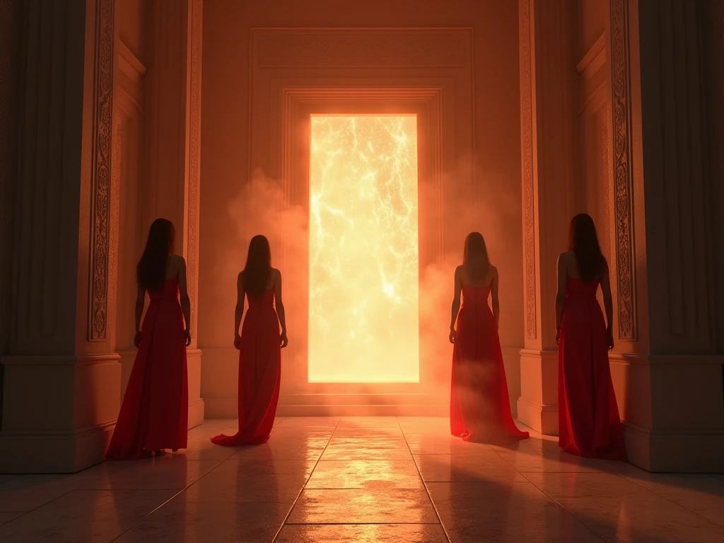 Please generate a picture of a house where there is sand inside the room and red light. it should be realsitic. there should be a big window like in a church. the format should be JPG-Format, 3000 x 3000 px. there should be a lot of beautiful people dancing inside