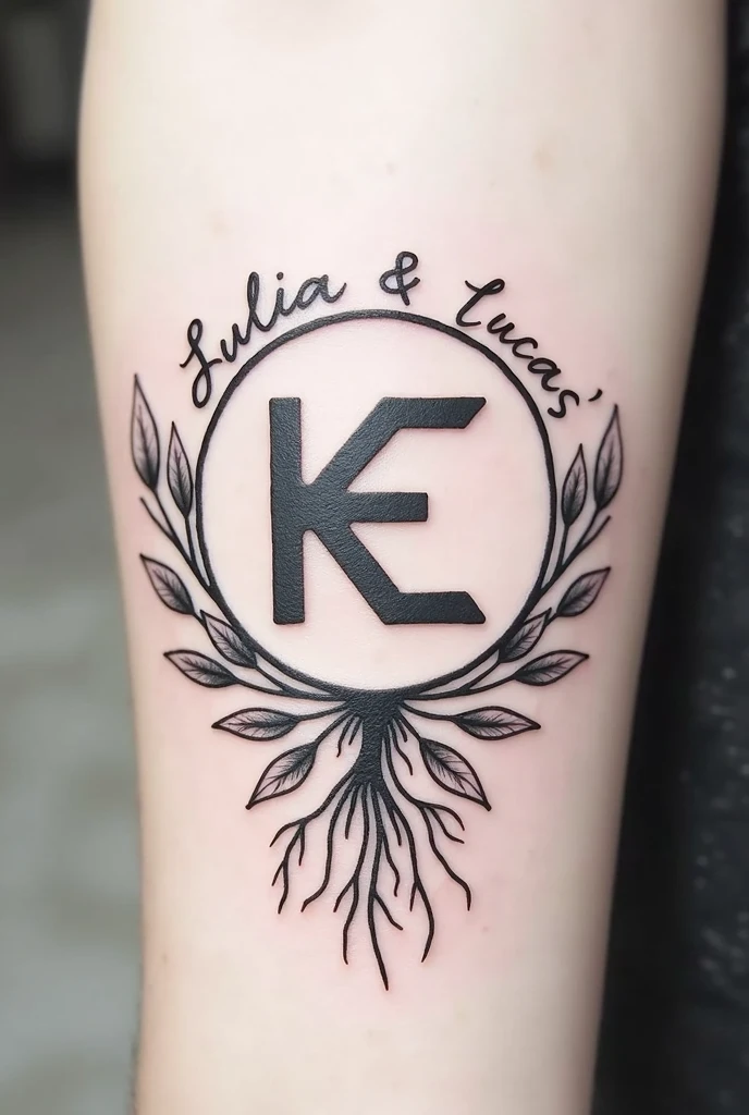 Tattoos with the name Cristian and Saira with some unique figures for a couple