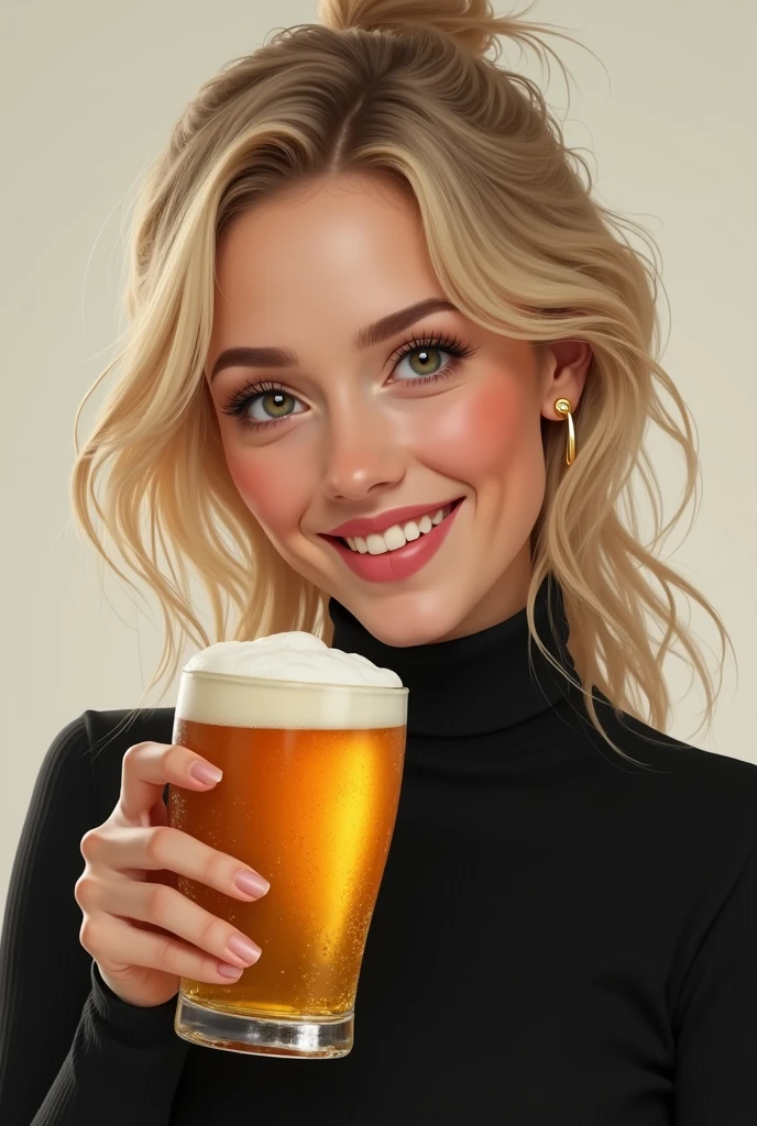 TaraReid, a close up Portrait photo of a woman, dancing hands in the air, smile, party mood, Detailed face, holding a beer (perfect blue eyes), (highly detailed skin:1.1), perfect body, wearing t-shirt, ripped jeans, Professional Photography, neon lights, PHOTOREALISTIC, Realistic, standing in a dark studio background, blurred background, volumetric fog, RAW, analog style, sharp focus, 8k, HD, DSLR, high quality, Fujifilm XT3, film grain, award winning, masterpiece