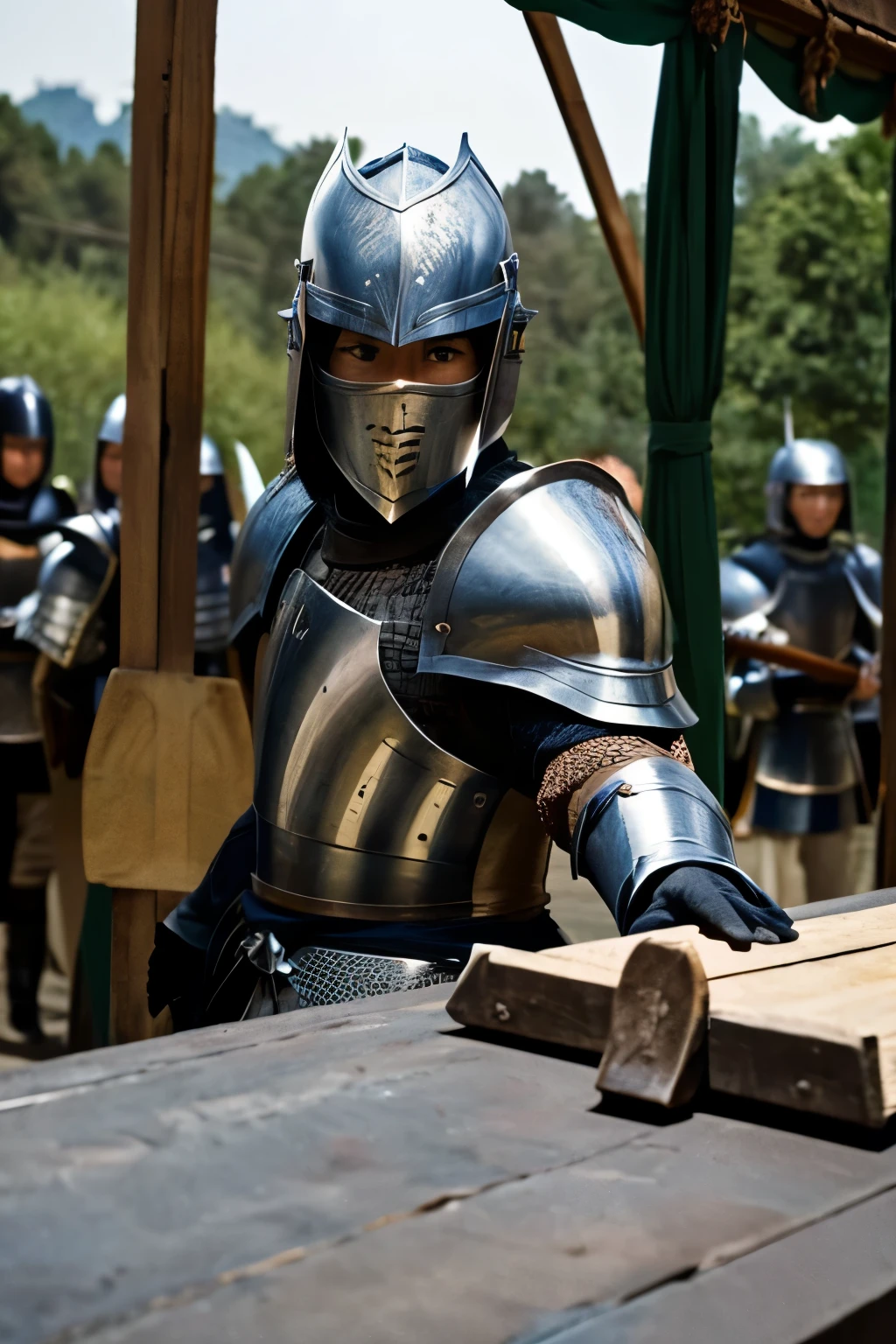 top quality , Masterpiece, high resolution, in the seat, Knight Armor, Are you ready to go to the battlefield with a long sword in your hand 、Ready to go to battle