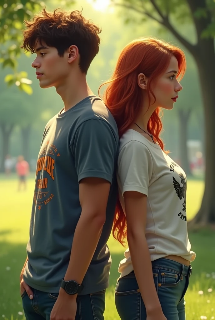 Ginger girl stalks blond guy with cap