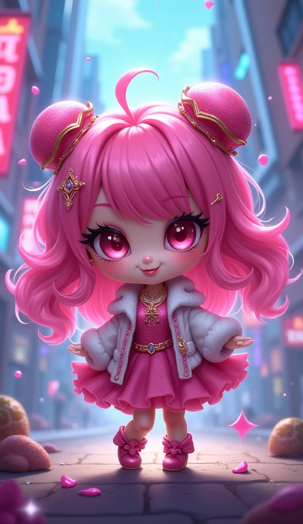 (masterpiece, best quality:1.2), 1girl, chibi, 3D, solo