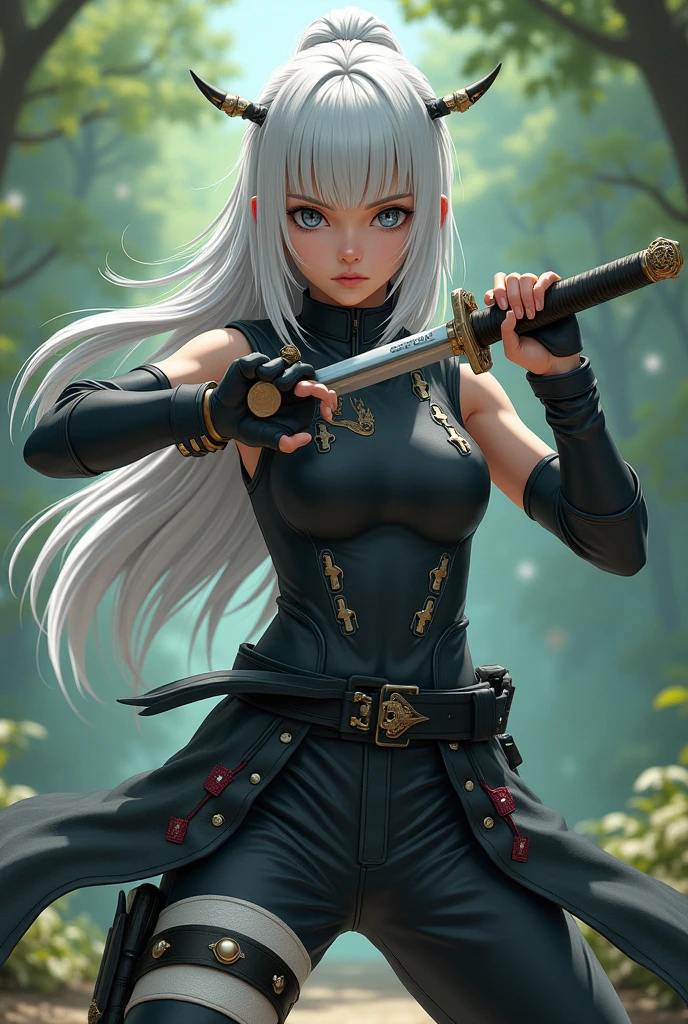 Create a central logo symbol。Can also be a stylized retractable stick。, With soft and elegant lines, Reminiscent of the inner sword blade, Combination of self-defense and dexterity.