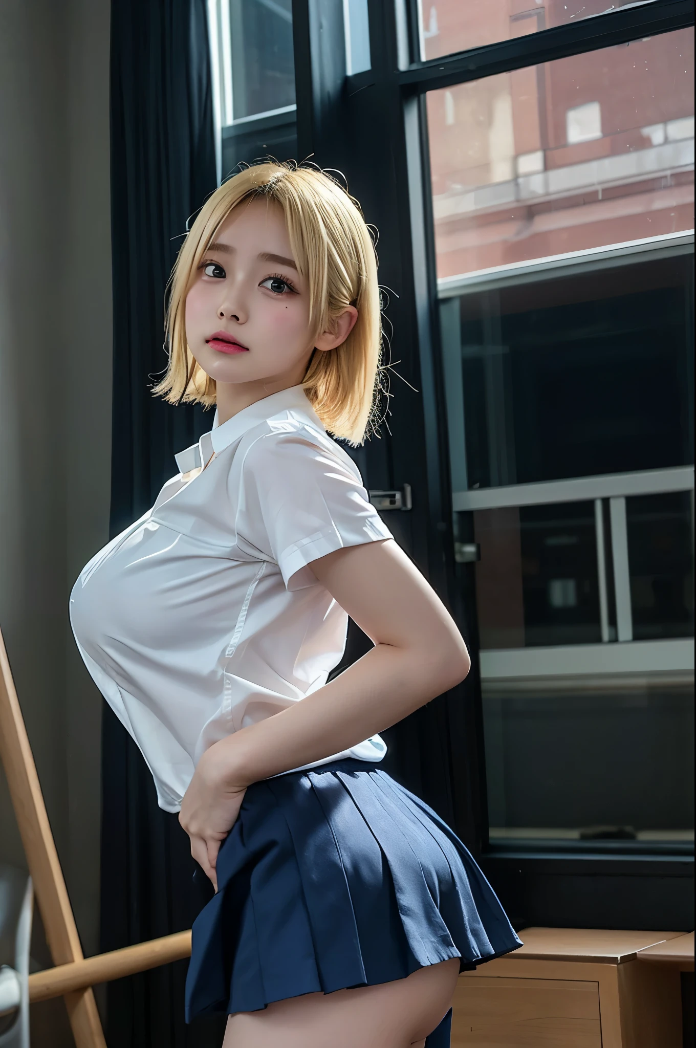 (masutepiece, Best Quality:1.2), 8K, Official art, Full body photo, full body Esbian、Fashionable background、luxurious backdrop、Emma fastening her tie.trouser、Cute smile、cute butt、Suits、A dark-haired、14years、small tits、A delightful、A smile、unbelievable Ridiculous, (Upper body, Dark blue suit:Cute Tie 1.4), Beautiful Girl, Pretty Face, arching back down, cute butt、Gold hair ornament on hair、Wearing a cute suit、close up, Wearing a suit, Short sleeve, gardenia, violaceaess, Teen,, Looking at Viewer, Film grain, chromatic abberation, Sharp Focus, face lights, Dynamic lighting, Cinematic lighting, Eyes and faces with detailed, Bokeh background, (Tie with Emma written on it、1 copy:1.2)