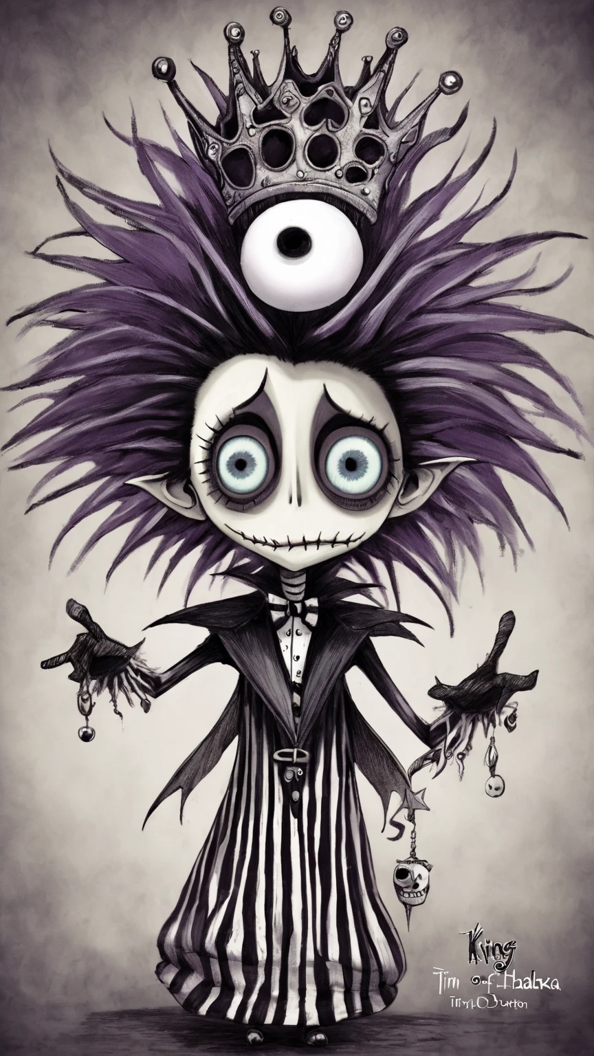 closeup portrait (the jocker:1.15), Quirky body modifications, avant-garde makeup, surreal body proportions, distorted perspectives, haute couture experimentation, Bizarre Fashion Quarterly, abstract art gallery ambiance,,(hand drawn with pencil:1.15), (tim burton style:1.27), ,