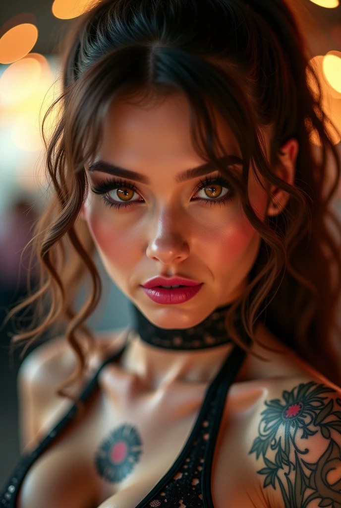 (((masterpiece))), best quality, hyper detailed gouache style painting portrait of a group of beautiful female demons, red/yellow eyes, smooth shadows, hyper realistic textures, 8k, best quality, realistic cartoony features, stylized illustration, smooth shadows, correct anathomy, chromatic aberration, neon highlights, global warm lights, dynamic poses, expressive facial expressions
