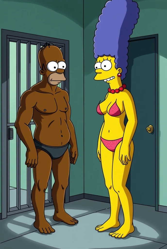 an 18 year old brazilian woman, wearing red lipstick, big tits, naked, skull tattoo on her belly, male hairy parts, standing, showing her red high heels, in the streets of Manaus