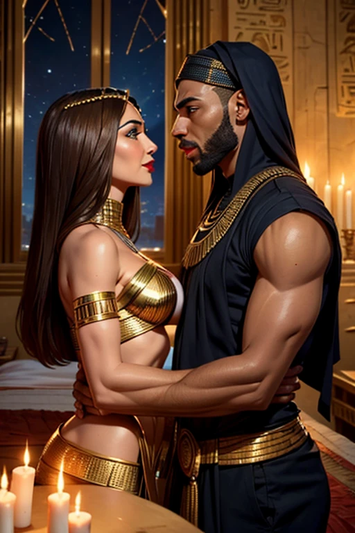 una adolescente with large breasts dressed in a quinceañera latex short dress and mini-skirt, surrounded by two muscular black men, intricate details, hyper-realistic, cinematic lighting, 8k, masterpiece, photorealistic, highly detailed, volumetric lighting, dramatic atmosphere, chiaroscuro, moody colors, cinematic composition