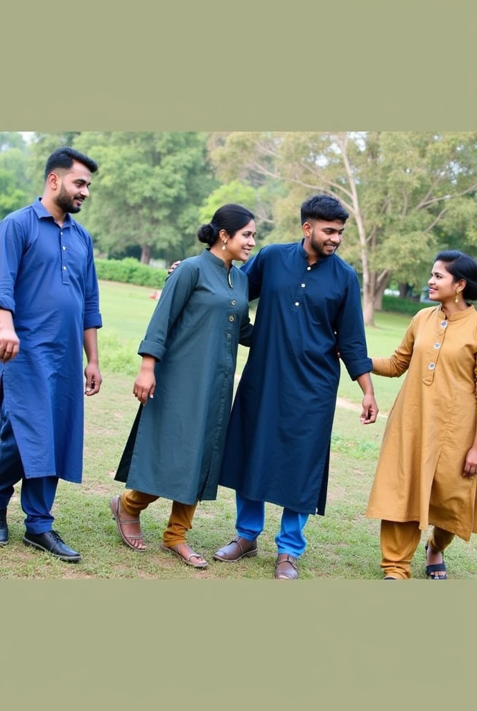 The Muslim women waring a full rose gold frock on his sister wedding and the women secretly see the men he's waring a blue color pant and only white shirt and the me take the phptos with he's Friend and the women secretly look at the men