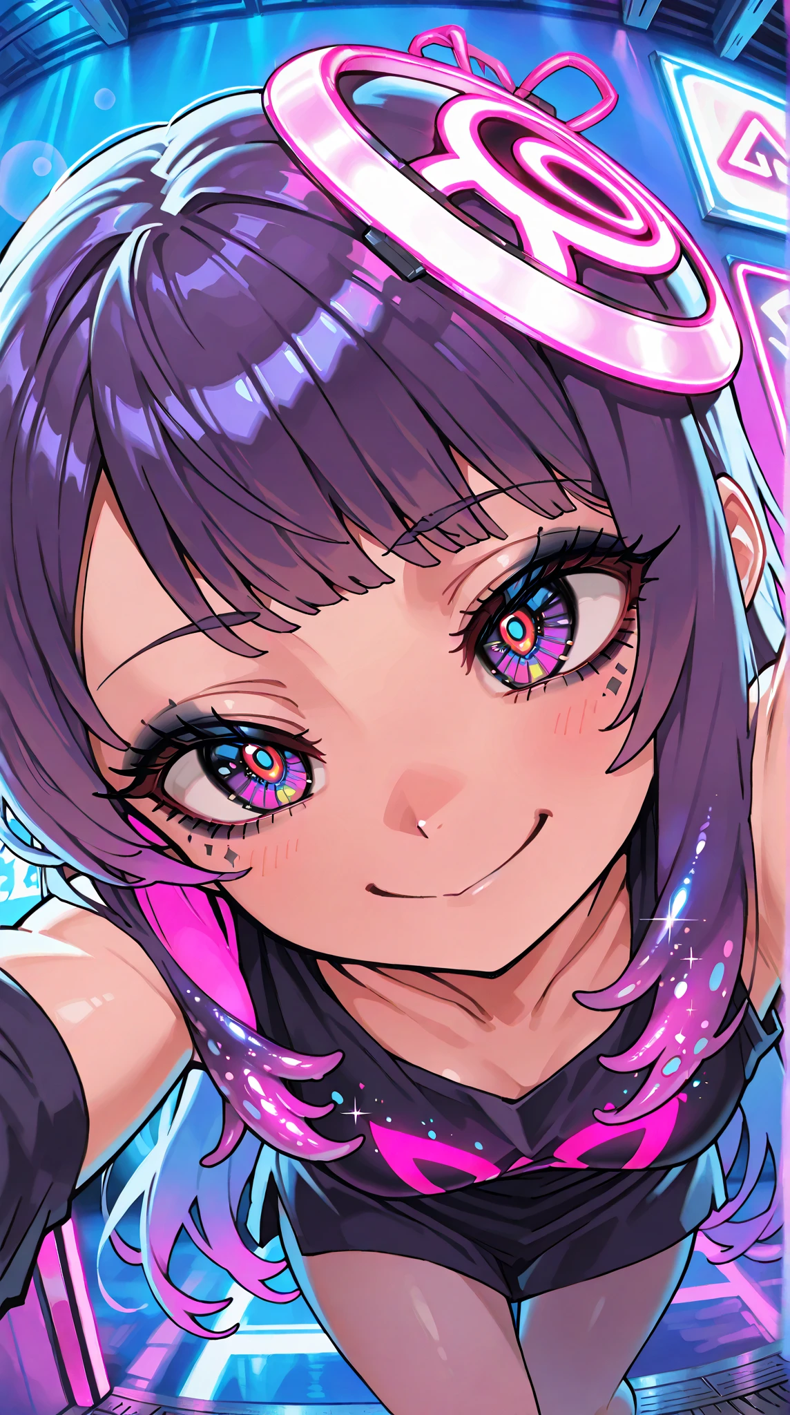 <lora:iris_size_v1.1:9> 1girl, face, colossal colorful eyes