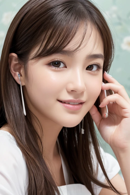 table top, highest quality, figure, Super detailed, finely, High resolution, 8k wallpaper, 完璧なダイナミックな構figure, detailed and beautiful eyes, ,bob hair, middle of chest, natural color lip, ,smile,20 year old girl、Huge 、Examination room、Stethoscope Huge胸 Huge乳輪 nipple open the thighs show one's side Accessories for the neck big earrings nurse hat