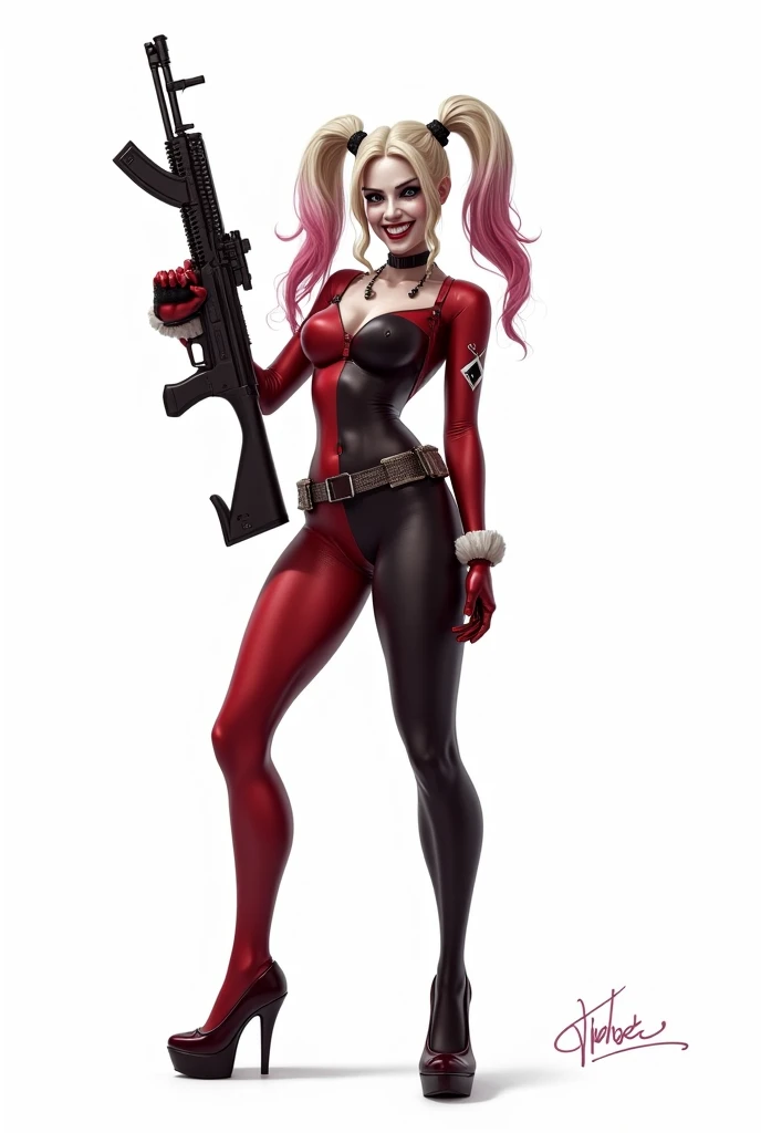 <lora:HaleyQuinn:0.5>, harley quinn, realistic, high quality, portrait, full body, anime,