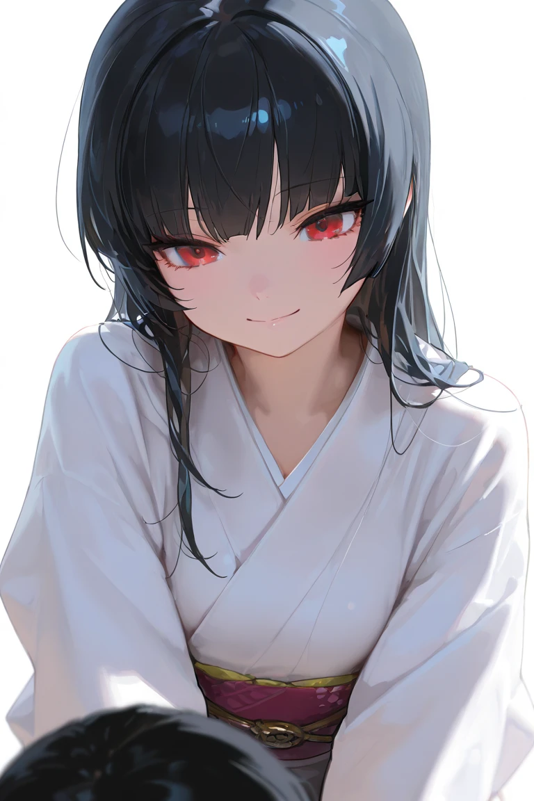 1 Girl, yorbriar,Yor briar,,Solitary, Viewers, Pure white background,blush, Red Eye,breathe, avatar,Half Body,Comic style without color,angle, masterpiece, best quality,Cleavage
