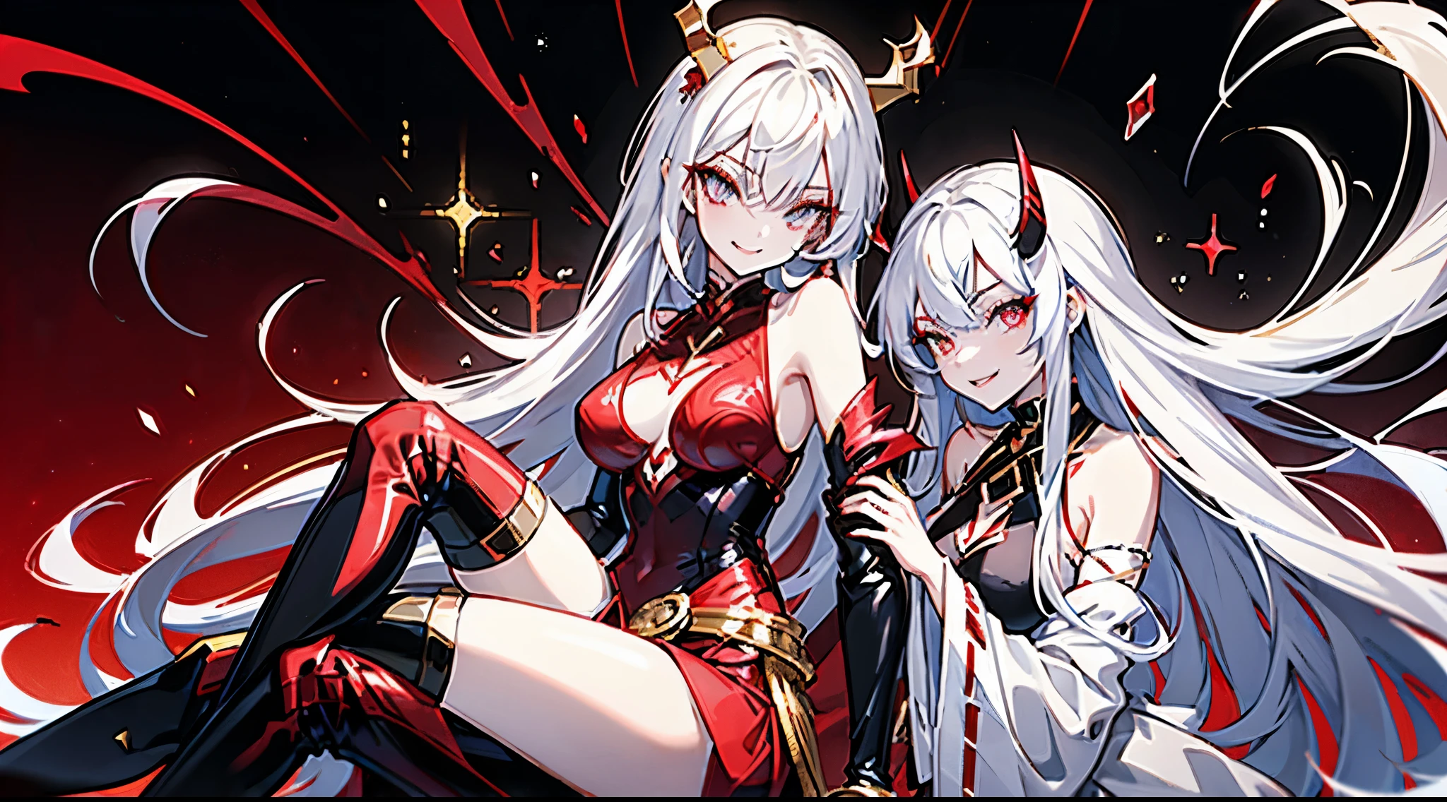 A radiant and benevolent angel with flowing golden wings, and a malevolent and sinister demon with fiery red eyes and sharp claws, stood face to face in a timeless battle of light versus darkness. The angel emanated an aura of purity and grace, while the demon exuded an aura of darkness and corruption. Their presence alone evoked feelings of awe and fear, as their conflicting energies clashed in a celestial dance.

The angel's ethereal beauty captivated all who beheld it, with its shimmering halo and gentle smile that radiated compassion and hope. Its soft, soothing voice could calm troubled souls and inspire greatness. On the other hand, the demon's grotesque appearance struck terror into the hearts of even the bravest souls. Its twisted horns and jagged fangs revealed its insidious nature, and its menacing growl sent shivers down the spines of those unfortunate enough to hear it.

As they faced each other, the angel wielded a gleaming sword of justice, its blade reflecting the purest light. It fought not out of aggression, but out of a sense of duty to protect the innocent and uphold righteousness. In contrast, the demon brandished a wicked scythe, its sharp edge dripping with dark energy. With every swing, it sought to sow chaos and discord, reveling in the pain and suffering it caused.

Despite their opposing natures, the angel and the demon shared a deep connection, bound by the universal balance of light and dark. They were two sides of the same coin, forever entwined in a cosmic dance of creation and destruction. Each knew that without the other, their existence would lose meaning.

In this eternal struggle, the world watched with bated breath, unsure of which force would prevail. Would the angel's unwavering faith and purity triumph over the demon's cunning and malice? Or would the demon's relentless pursuit of chaos and temptation overpower the angel's unwavering resolve?

Only time would tell as the battle raged on, leaving a mark on the world that w