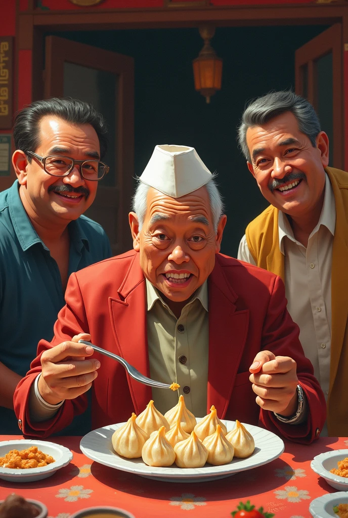 a film still of 1 malay man and 1 malay old man in traditional attire having an argument in malay village, holding melting ice cream, 35mm, over-the-shoulder shot,cool-toned color grading, depth of field cinematography effect, Natural Lighting, high quality, ultra detail, 8k resolution, in the style of Grand Budapest Hotel directed by Wes Anderson , low saturation, 28mm lens, Establishing shot, High Contrast cinematography effect, Natural Lighting, Desaturate color grading, high quality, ultra detail, 8k resolution,