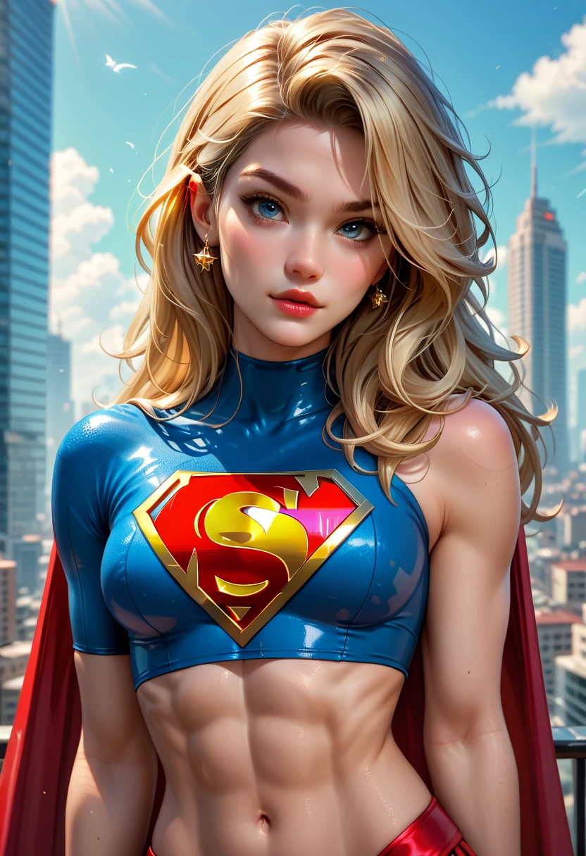 Supergirl , perfect costume, perfect body, red cape