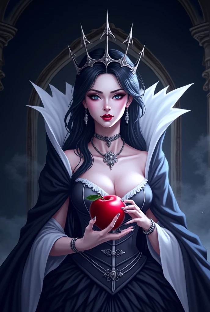better aesthetics, lolsplashart, katarina, looking at viewer, wearring a white dress, Flat painted style, Genrih Valk illustration