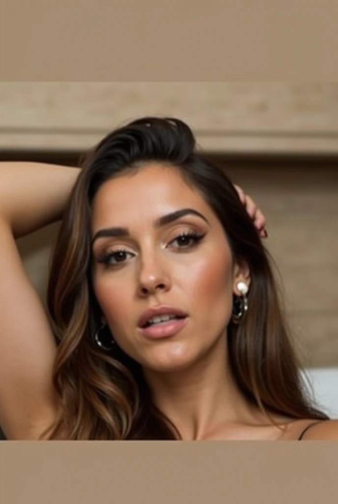 extremely detailed photo of a woman, lorachloe, black tank top, deep cleavage, black panties, bedroom, award winning photography, RAW photography, flirty, playful, seductive, detailed skin, 8k UHD