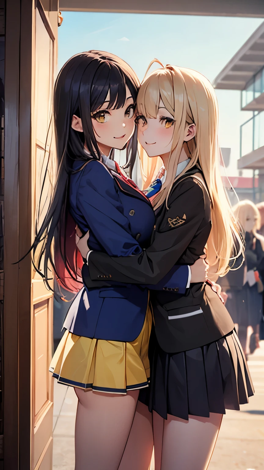 Highest quality、High resolution、Detailed Background、(Beautiful face in every detail:1.4)、Anatomically correct、(Detailed facial expressions)、Beautiful women in their 20s、(Highly detailed face:1.2)、(Huge breasts:1.2)、Cute hair colour、Cute hairstyle、Perfect body line、Cute Eye Makeup、Cute Lip Makeup、well-groomed eyebrows、A big smile、Do cute things、
(Two beautiful women looking at you with happy expressions:1.5)、
色づき始めたwood々The leaves are swaying slowly in the wind、The sky is clear、The mountain ranges in the distance are clearly visible、
wood々The leaves that fell from the branches of、Gracefully descending to the ground、The leaves gather together, swirl, and fly up、
Colorful fallen leaves are scattered along the road、Every time I walk, it makes a rustling sound as it gets crushed.、
wood々The soft sunlight filtering through the branches gently illuminates the fallen leaves.、
In the light, small birds are busily flying around.、Deep red or orange、yellow、It is recommended to incorporate autumn colors such as green.、Pair your feet with brown short boots.、You can create an autumn look.、
It's a good idea to choose accessories that have an autumn feel.、Necklace in gold and brown tones、Earrings、Suitable for bracelets etc.、Ribbed knit vest、Checkered Skirt、Materials such as corduroy pants also give off an autumn vibe.、Combine deep colors and warm materials overall、Outerwear such as snoods are also essential for the changing seasons.、 A sophisticated fall look with attention to detail、very beautiful