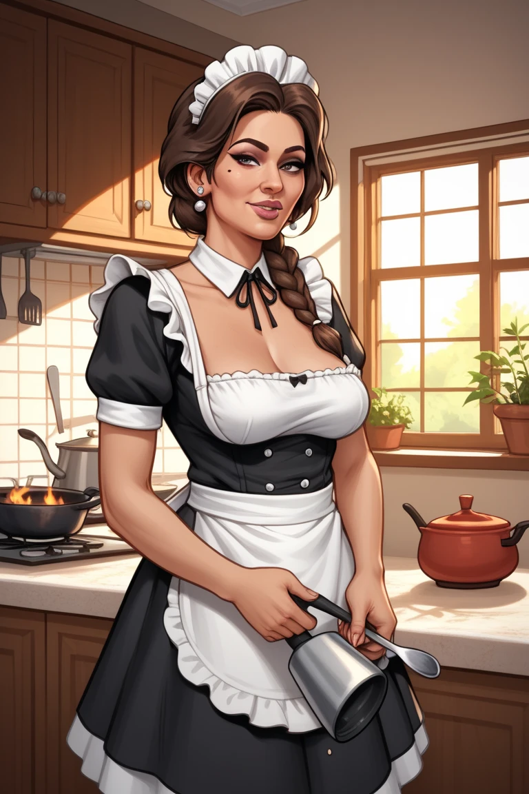 arafed woman in a housekeeper outfit posing in a kitchen, gorgeous housekeeper, anime girl in a housekeeper costume, garota sexy, housekeeper, housekeeper dress, a sexy housekeeper in a magical forest, housekeeper outfit, linda mulher de anime sedutora, cosplay, cosplay de anime, beautiful emfer Connelly com marcas de guerras Imagem de desenho animado de uma mulher .Ilustra??o estilo desenho animado, estilo de arte dos desenhos animados, estilo de arte dos desenhos animados, digital illustration style, estilo atompunk projeto de pessoaagens altamente detalhado, arte digital detalhada coragem, Forest fan art, Design de personagens de retrato, beautiful digital illustration, retrato de alta qualidade, Arte em quadrinhos, mulher jovem cabelo com transas lindas . Queen Anna by Jennifer Connelly lined eyes Medium large bust and wonderful sexy clothes. image expression of sexual desire from waist to head illustration Queen Anne of Arendelle atompunk style Fallout 4 style pose playboy magazine sensual witch Character cartoon style facial expression happy beautiful smile and six medium small portrait mode waist up with lots of gold around her other stones portrait precious mode waist up queen of the south Jennifer Connelly GTA scenery dominatrix gold coins chest with jewelry with her boyfriend, um homem com barba preta, armado com um estilo militar, Jennifer Connelly Turnaround sheet Creates multiple images in different poses of the same cartoon character:1.2), Woman from Southern Brazil Drawing Art Gaucho Artline white background woman Cartoon image of a woman , roupas sensuais , garota arafed woman in a housekeeper outfit posing in a kitchen, gorgeous housekeeper, anime girl in a housekeeper costume, garota sexy, housekeeper, housekeeper dress, a sexy housekeeper in a magical forest, housekeeper outfit, linda mulher de ani