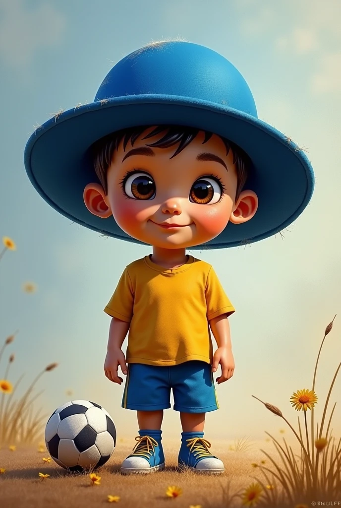 Chibi menino afro-futurista: estilo pixar: 1.25 afro: 2.4 (((sozinho))) afro-preto: 2.3, cartoon kneeling on the ground with a soccer ball, arte digital detalhada bonito, painting digital adorable, Cartoon style illustration, stylized digital illustration, stunning digital illustration, bela arte digital, arte de pintura digital dos desenhos animados, pintura digital dos desenhos animados 3D, Beautiful digital illustration, Arte infantil em Artstation, detailed digital illustration, arte digital detalhada, digital illustation, exquisite digital illustration