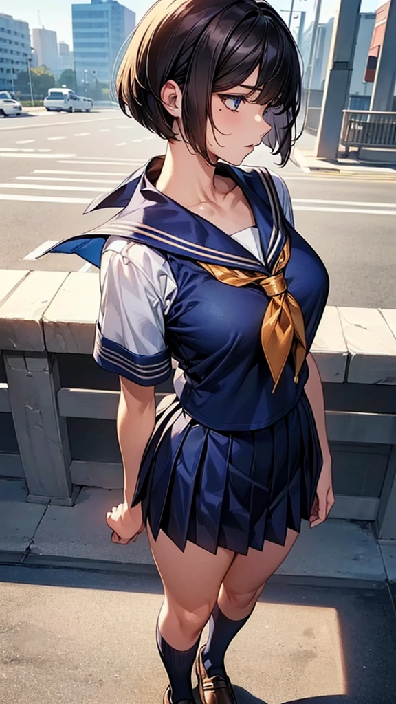 kasugano Sakura, showing armpits and pussy half naked, smiling(((half naked))) big breast.