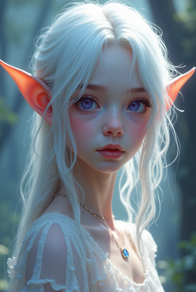 High-quality beautiful eyes, Beautiful face, high quality face, dark sky, Thin, Wet waist, a slim body, model appearance, confusion, sexuality, Cute beautiful anime woman, Detailed digital anime art, Beautiful anime girl, Beautiful anime girl, Anime with small details, Best quality, masterpiece, ultra detailed, Beautiful, A high resolution, original,CG 8K ультраrealistic, perfect work of art, Beautiful face, Facial cleanliness, skin, гиперrealistic, ultra detailed, detailed eye, dramatic lighting, (realistic) realistic, Full HD, Best quality, Best quality, Beautiful lighting, (8k wallpaper with extremely detailed computer graphics), high detail, sharp focus, The art of dramatic and photorealistic painting., beautiful smile, Facial cleanliness, skin, гиперrealistic, ultra detailed, detailed eye, dramatic lighting, (realistic) realistic, Full HD, Best quality, Best quality, Beautiful lighting, (8k wallpaper with extremely detailed computer graphics), high detail, sharp focus, The art of dramatic and photorealistic painting., This is a breathtaking picture, presented in the form of digital art.. The painting shows a beautiful and elegant 12-year-old elf with white hair., Anime girl with white hair and green eyes in a white bikini, whole body, elf character with an innocent smile, Beautiful and elegant elf, очень Beautiful портрет феи. With long ears and a cute and charming appearance., у эльфийки белая skin, exuding extraordinary temperament, which gives people a surreal feeling. The work is extremely realistic and mesmerizing, like a fluffy porcelain doll..(masterpiece, Best quality)