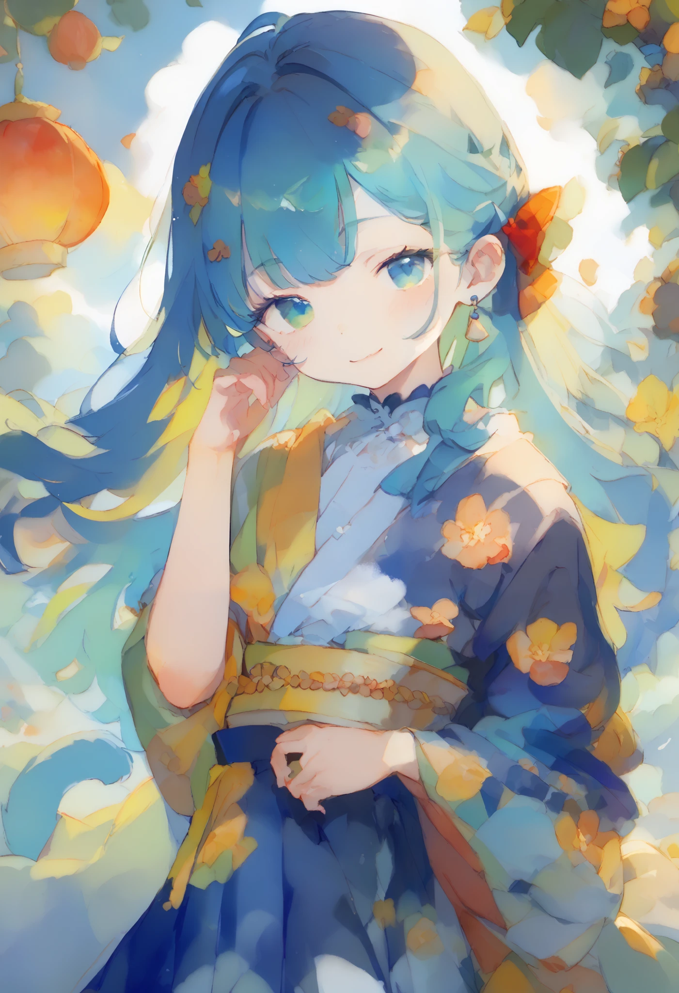  watercolor、Light color、cat、 one woman
