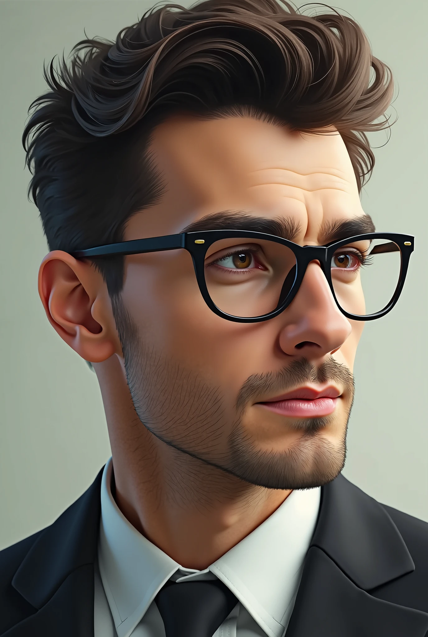 There is a man with glasses and a suit and tie - SeaArt AI