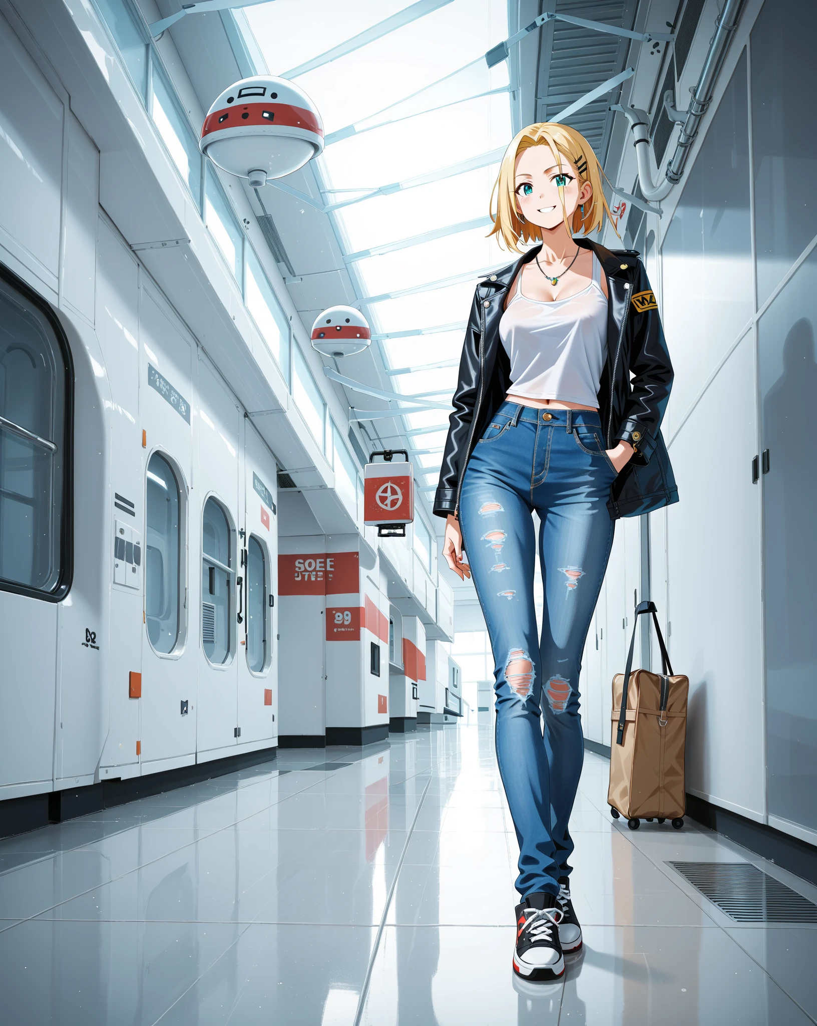 anya_stroud, standing, t-shirt, long pants, short hair, blonde hair, walking, mall, indoor <lora:Anya_Stroud-15:0.8>