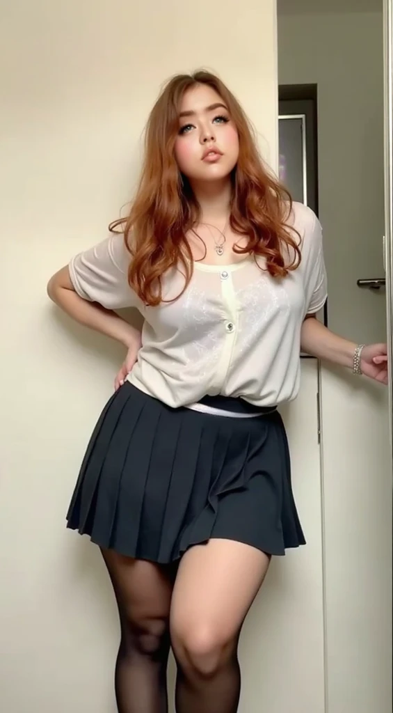 Optimal,masterpiece,High resolution,highest quality,(Upper body),cute face,,blonde hair、long hair、hair line,long eyelashes,drooping corners of the eyes,white skin,((shoot from below:1.5)), ((Wearing a tight white t-shirt:1.5)), ((tight yoga pants)). ((transparent nipples))、rocket , ((medium breasts:1.3))