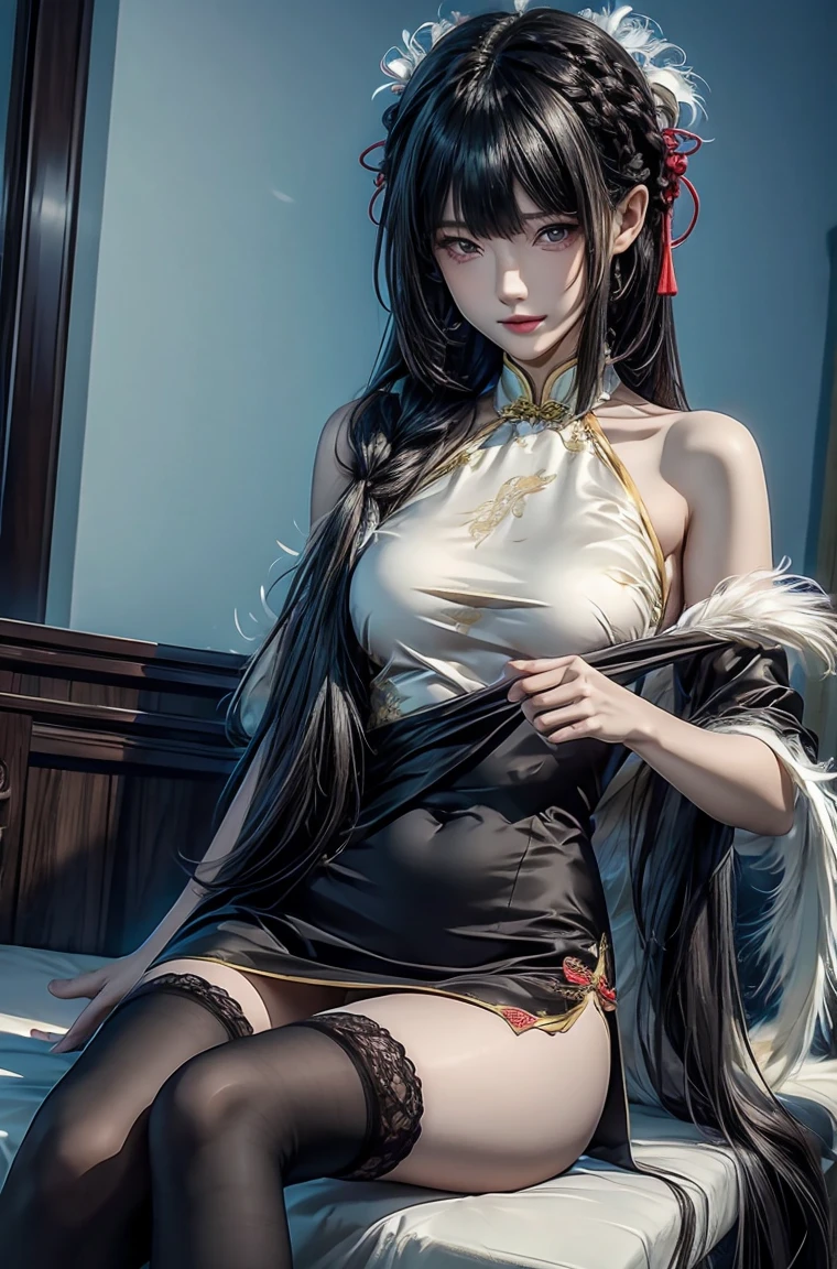 Female teacher crossing legs on classroom chair v6, earrings, full body v6, long gray hair, looking, superb, ultra high definition, RAW photo, realism 1.25), (bright lip gloss, long eyelashes, smooth) face, bright skin, natural shadows, wide light, wide light, depth of field, strong color, subtle caustics: 0.8), smile, (big), v6, sexy, (black lace lingerie), Sleeveless, Earrings, Full Body v6, ((Sleeveless One Piece with White Sheer Floral Pattern)), Visible, Superb, Ultra High Definition, RAW Photography, Realism 1.25), (Bright Lip Gloss, Long Eyelashes, Smooth) Face, Light Bright, Natural Shadows, Wide Light, Wide Light, Depth of Field, Strong Colors, Subtle Caustics: 0.8), Smile, (Big), V6, (( ( black lace lingerie)),