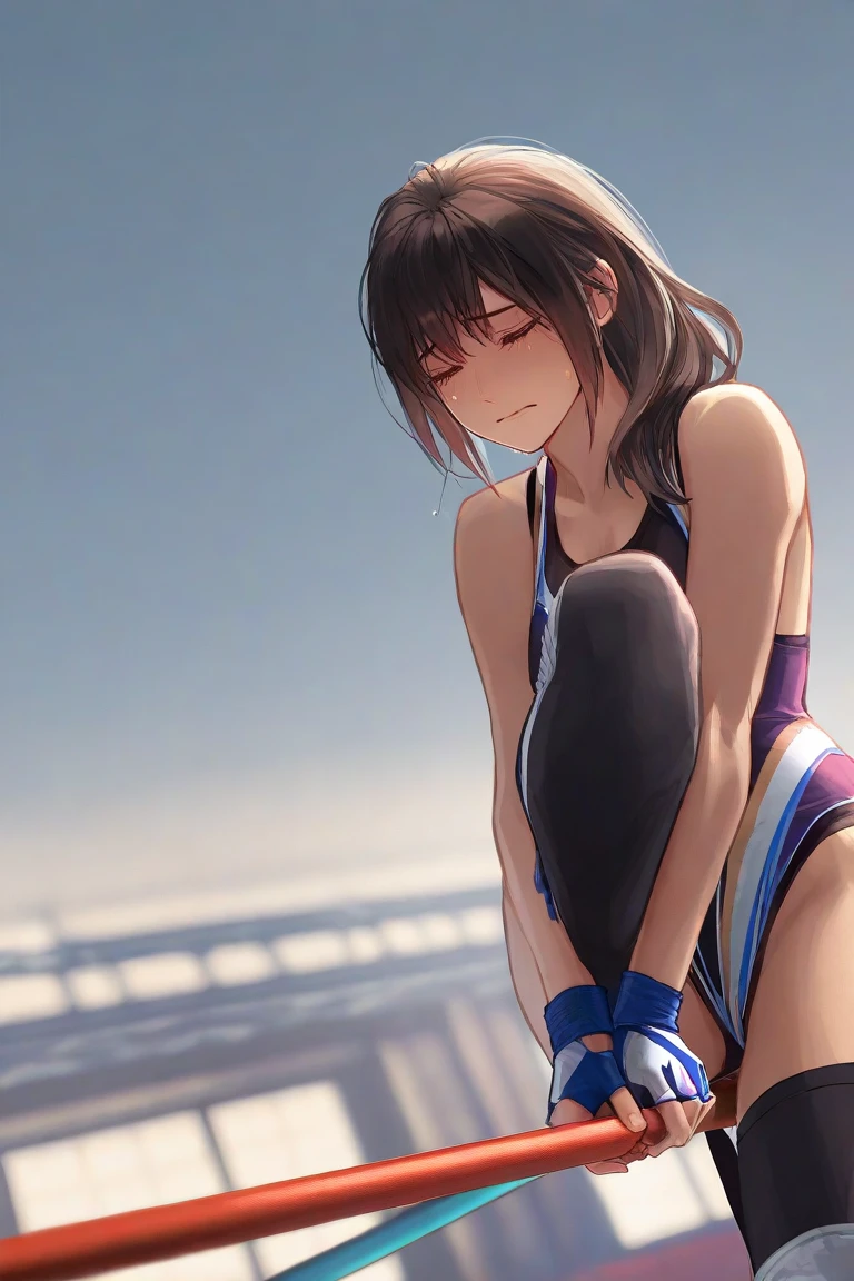 16k works,Highest quality,18-year-old,No background.White background only,whole body、Kneel,Dynamic and sexy pose, One person, Beautiful Face,, Symmetrical eyes, Perfect body, Good balance、 Perfect body、Woman with bandages around her chest and crotch