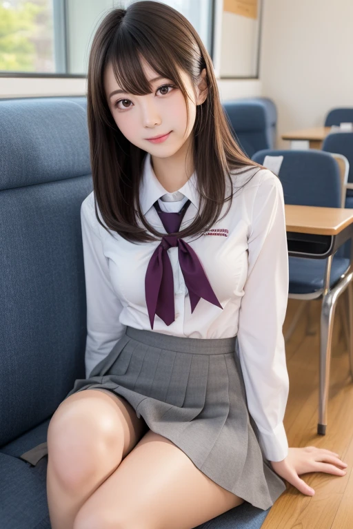 Cute Girls､high school girl､uniform､See-through､mini skirt､stockings､sit