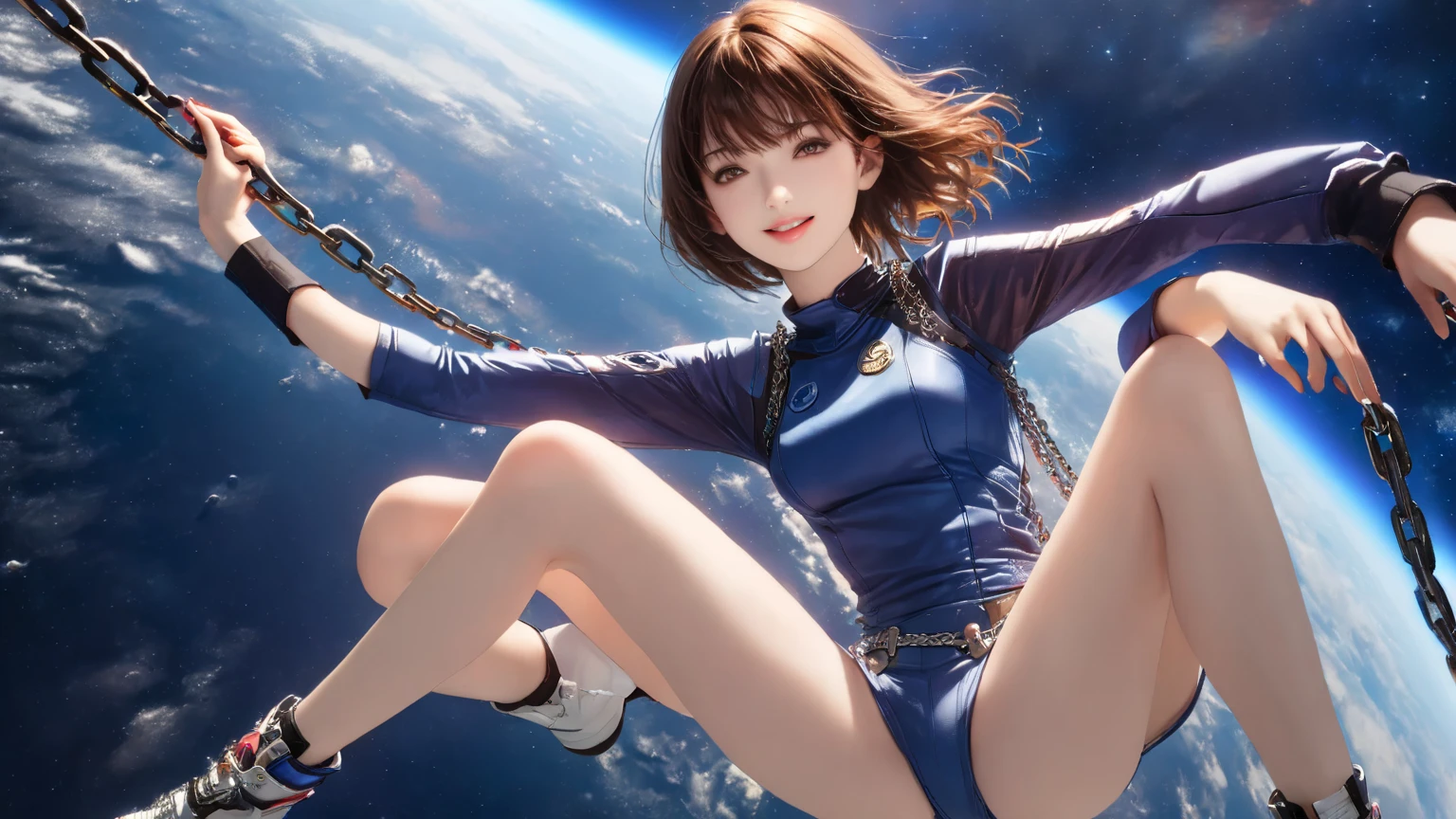 multiple girls, 3girls, standing, giantess art, highly detailed giantess shot, giantess, most detailed, perfect face, two legs, five fingers, short hair, beautiful girl bigger than a skyscraper, wearing rimless glasses, smiling, huge breasts, swimsuit, stiletto heels, under heavy attack, seaside metropolis, ocean, numerous miniature warships on the sea, very small metropolis, miniature metropolis, full body depiction, GTS, giga giantess, gigagts, trampling city, crush city, tiny city, micro city, high resolution, best quality, masterpiece,