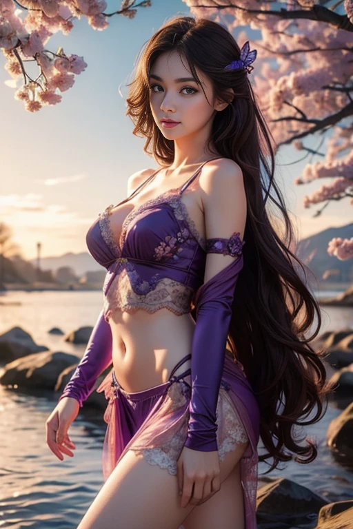 (upper body), (best quality:1.1) ,(photorealistic:1.1), (photography:1.1), (highly detailed:1.1), looking at viewer,armlet, Jade bracelet, eyelashes, happy, medium breasts,beautiful detailed girl, (extremely detailed eyes and face), (lighting on face),necklace,Colorful clothes, [chinese clothes],[off shoulder], (solo:1.2), sandbeach,sand,Standing by the seaside, summer, (beautiful detailed sky),seethru,woman,